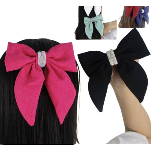 Laço Presilha Strass Linho - Menina Dourada